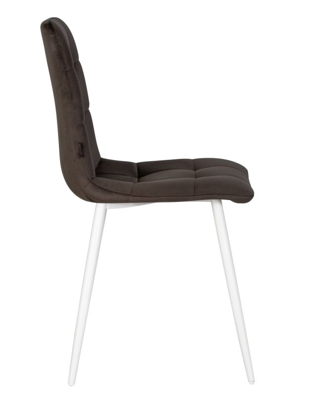 Обеденный стул Dobrin 005 DOBRIN CHILLY, цвет сиденья эспрессо Holland 74, цвет основания белый