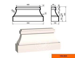 Пилястра составная Lepninaplast ПЛВ-450/6