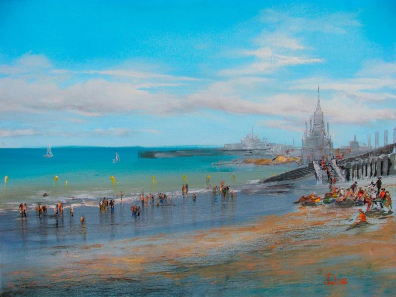 Картина "Пляж на Ла-Манше" Леднев Александр