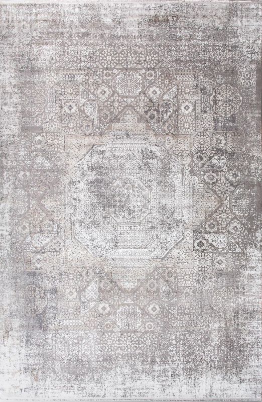 Турецкий ковер из эвкалиптового шёлка и акрила Carpet «ASPENDOS» MT040-CRE-C-DGRAY 80 x 150 см фото 1