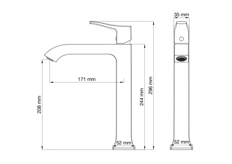 Смеситель для раковины высокий WONZON & WOGHAND WW-88019072-CR Хром фото 2