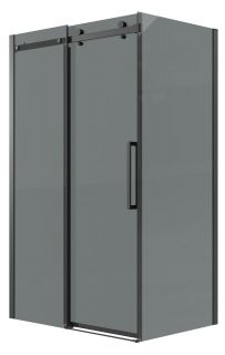 Душевой уголок Grossman Classic 120.K33.04.1410.21.10, 140х100 см, профиль черный матовый, стекло тонированное