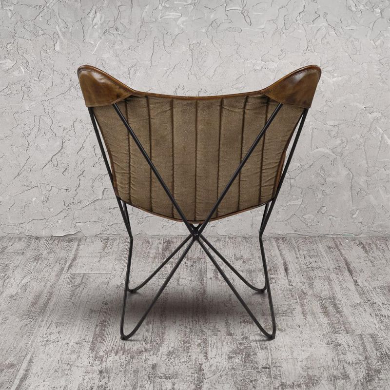 Кресло кожаное Decor-of-today Баттерфляй коричневое BD-3161310 фото 2