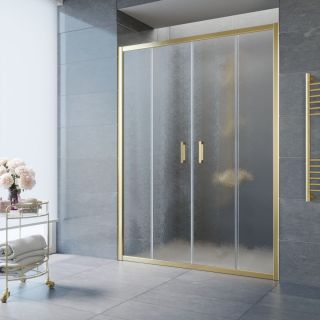 Душевая дверь Vegas Glass Z2P 160 09 02, профиль золотой, стекло шиншилла
