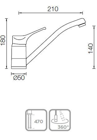 Смеситель Schock Cosmo Cristalite 710623