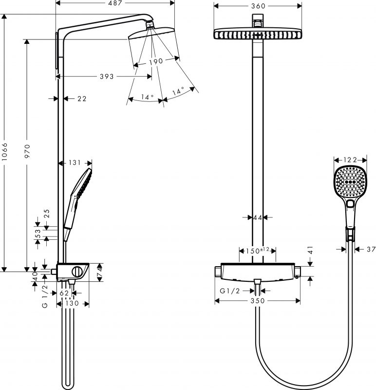 Душевая стойка Hansgrohe Raindance Select E 360 27112400 Showerpipe фото 9