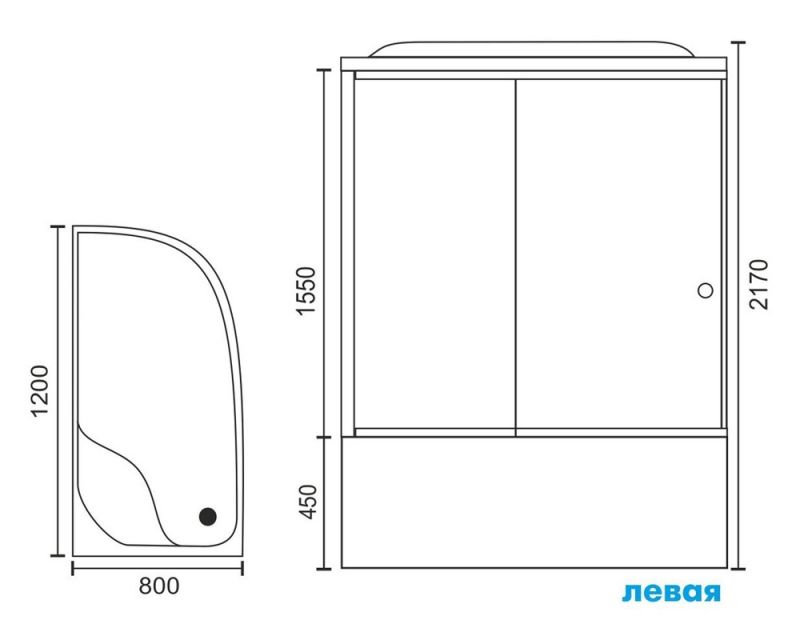 Душевая кабина Royal Bath ВК RB8120BK2-T-L 80x120 фото 4