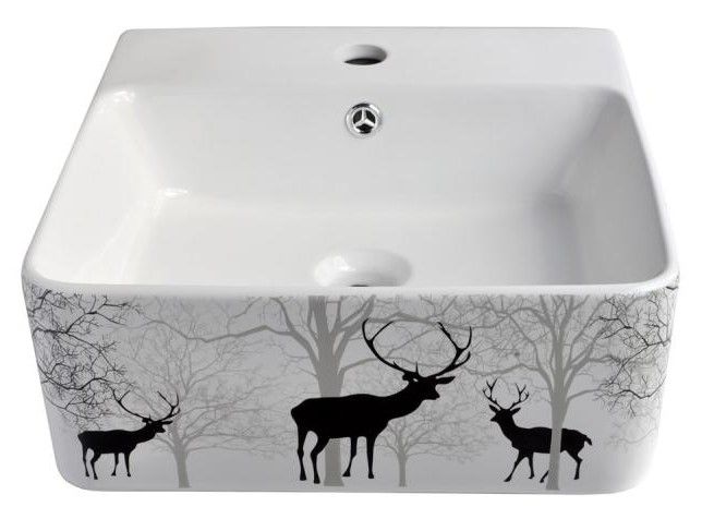 Раковина накладная Bronze de Luxe Black deer 1060BD фото 1