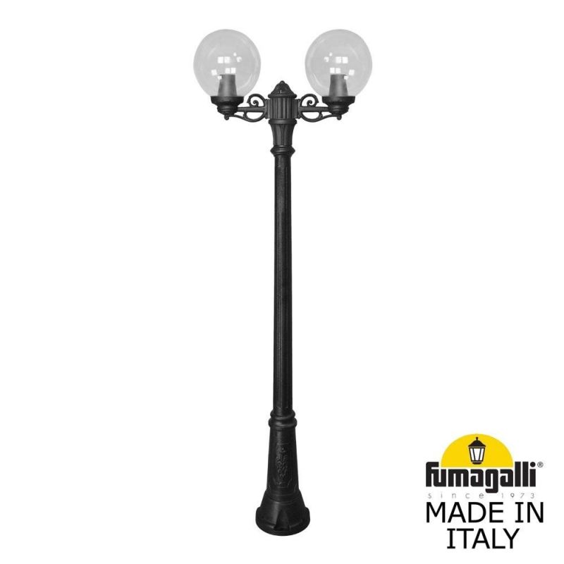 Садово-парковый фонарь Fumagalli GLOBE 250 черный, прозрачный G25.156.S20.AXF1R фото 1