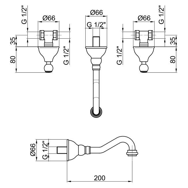 Смеситель для раковины Webert Dorian DO750404015