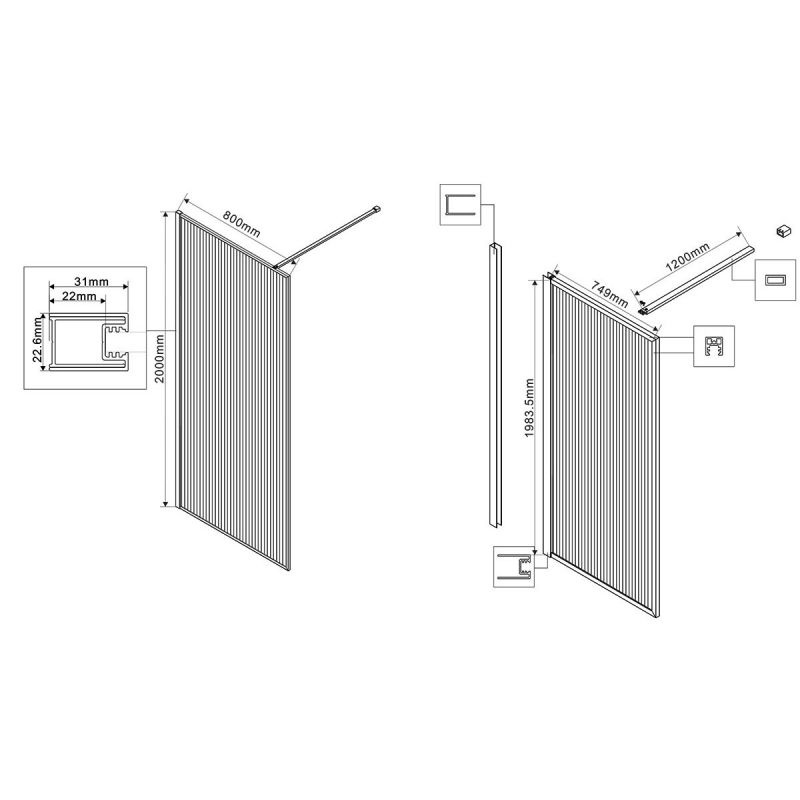 Душевая перегородка Vincea Walk-In HP Art VSW-1HP800FLB 80 см