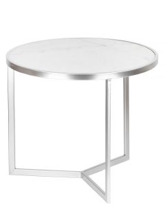 Столик кофейный с белым мрамором 50х50х41см BD-2861060