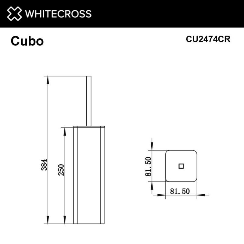 Ершик напольный WHITECROSS Cubo CU2474CR, хром