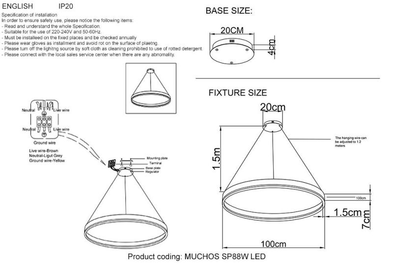 Подвесная люстра Crystal Lux MUCHOS LED 3000-6300K 88W SP88W LED GOLD фото 5