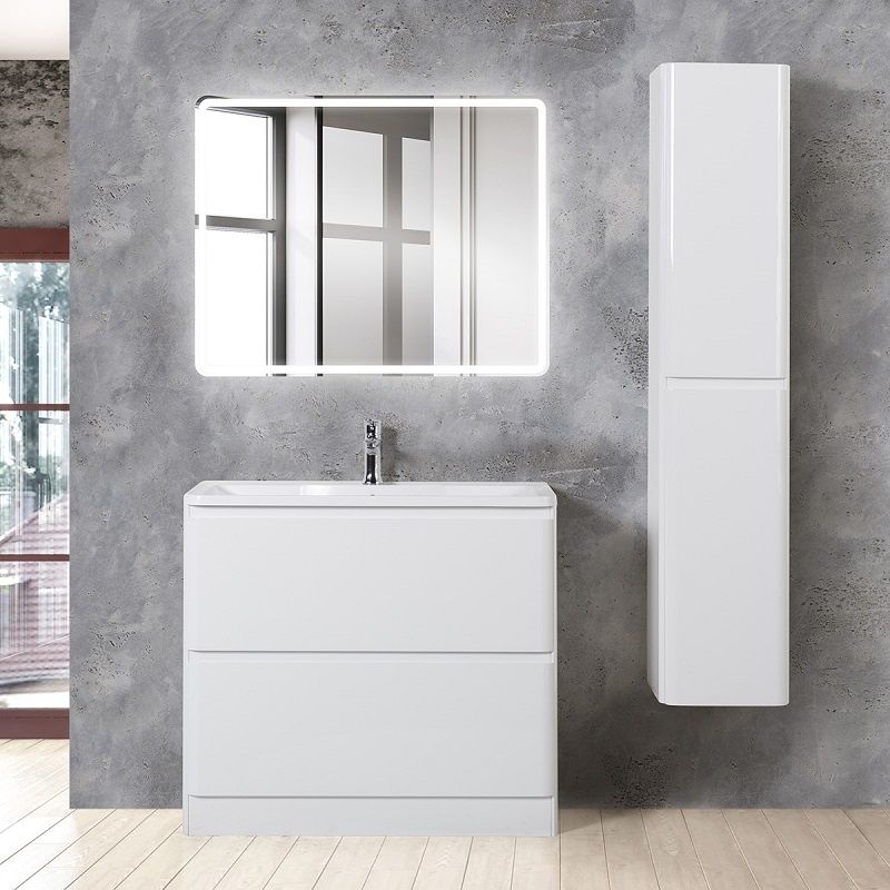 Тумба под раковину напольная с двумя ящиками BelBagno ALBANO-1000-2C-PIA-BL Bianco Lucido