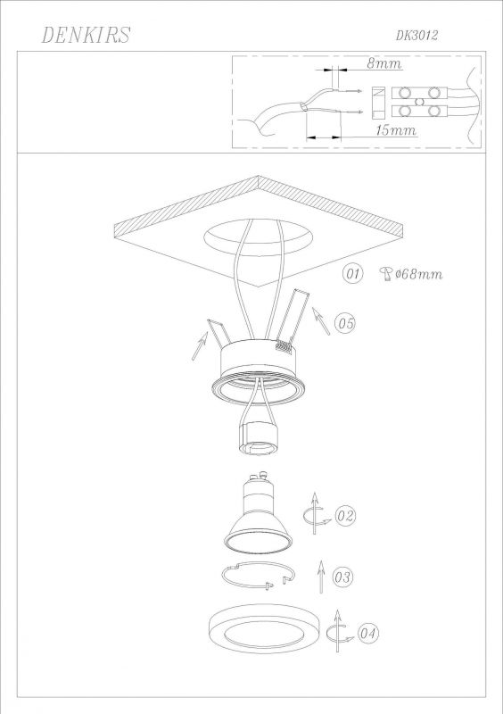 Встраиваемый светильник Denkirs DK3012-WH