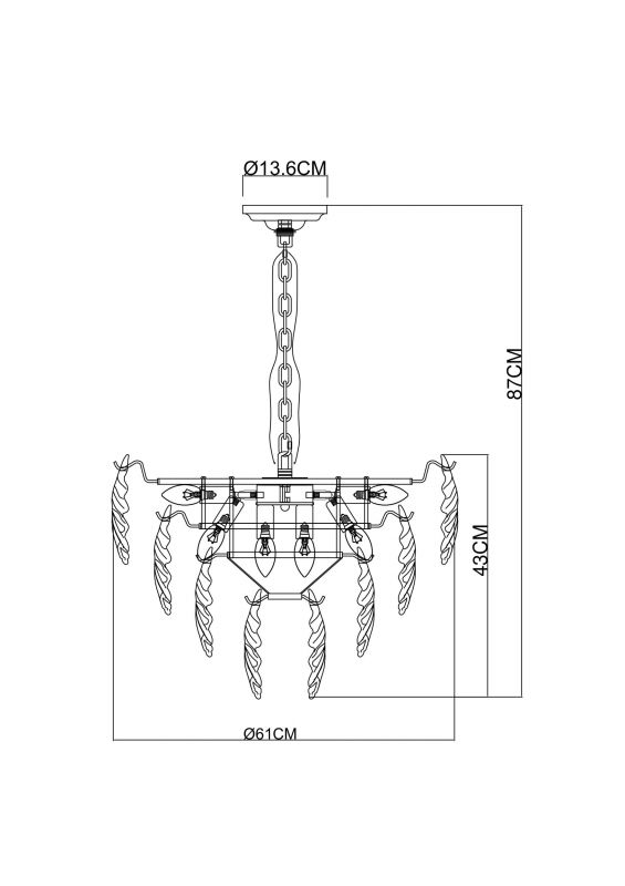 Светильник подвесной Arte Lamp Lilly A4070LM-9GO