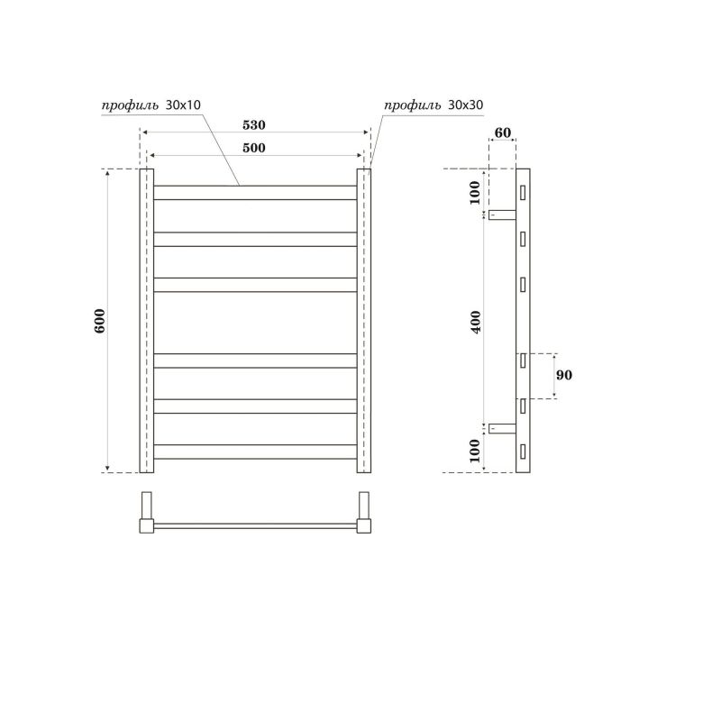 Полотенцесушитель электрический Point Меркурий PN83156E 50x60 см, хром фото 2