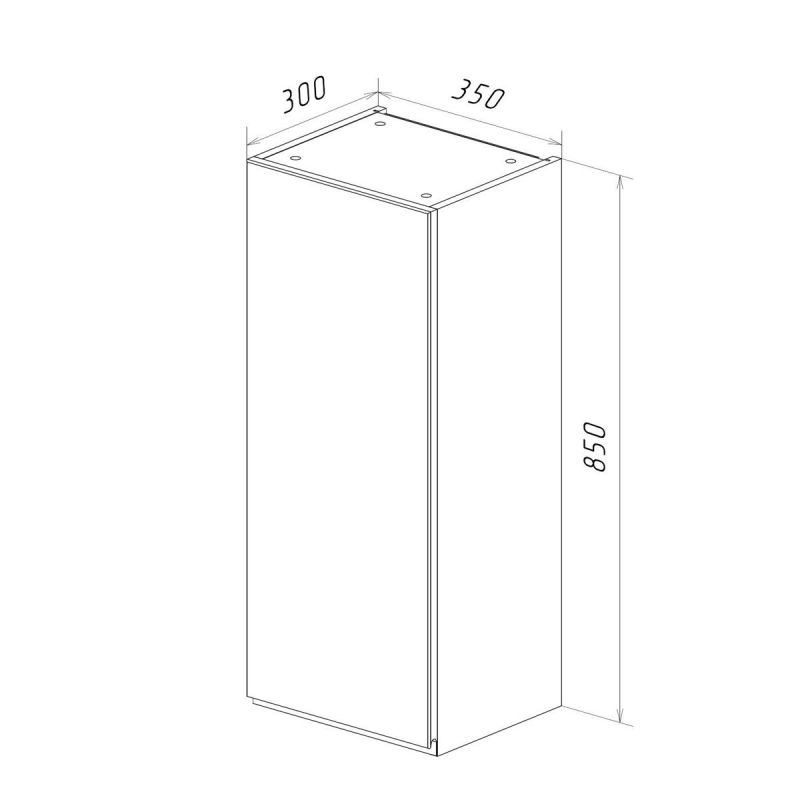 Полупенал подвесной Lemark VEON LM01V35PL, 35x85 см, R