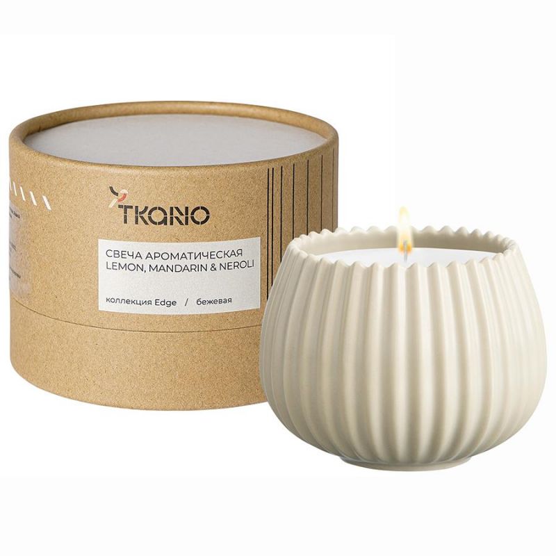 Свеча ароматическая lemon, mandarin & neroli из коллекции edge, бежевый, 30 ч Tkano BD-3043149 фото 1