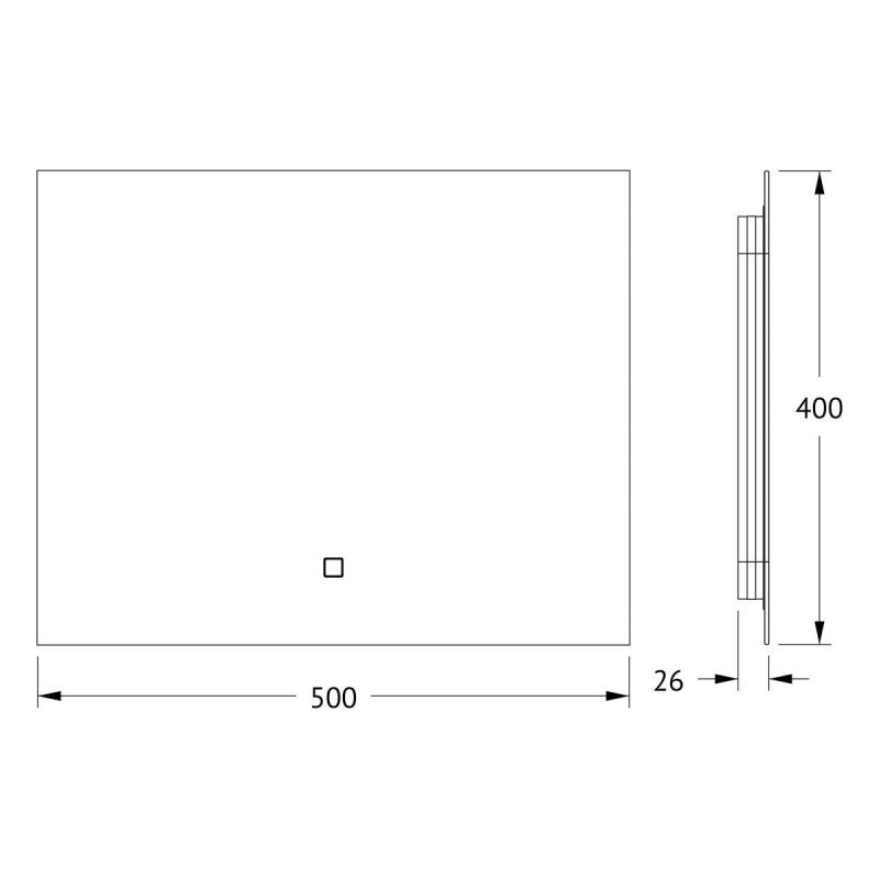 Зеркало для ванной DEFESTO GLOW DF 2501SH с LED-подсветкой и сенсорным выключателем 50x40см фото 2