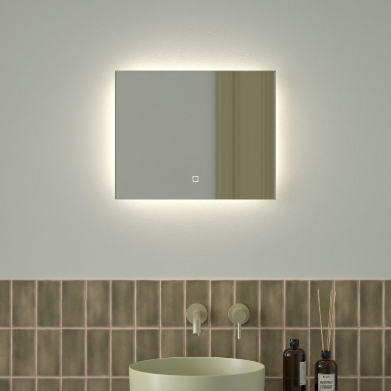 Зеркало для ванной DEFESTO GLOW DF 2501SH с LED-подсветкой и сенсорным выключателем 50x40см фото 3