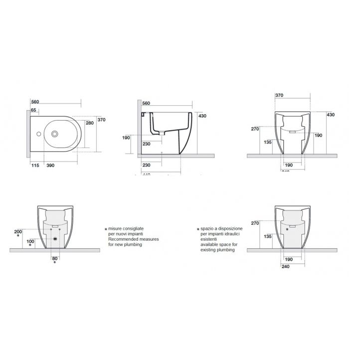 Биде напольное Kerasan FLO 312201*1