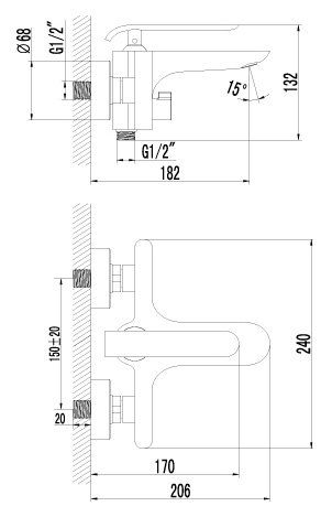 Смеситель для ванны Lemark Melange LM4914CW фото 2