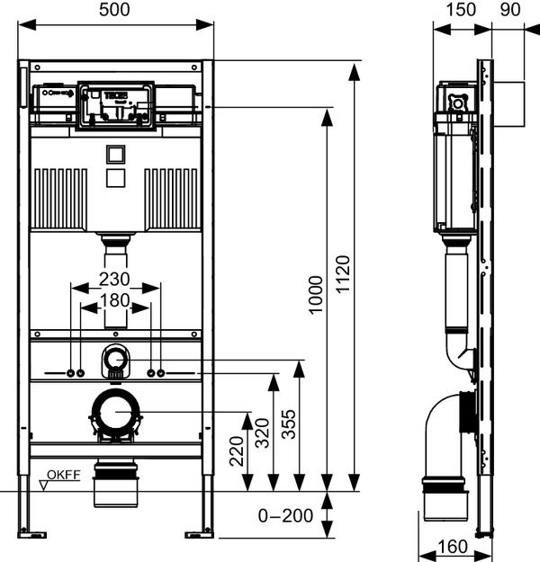 Инсталляция для унитаза Tece TECEprofil 9300302 механика фото 2