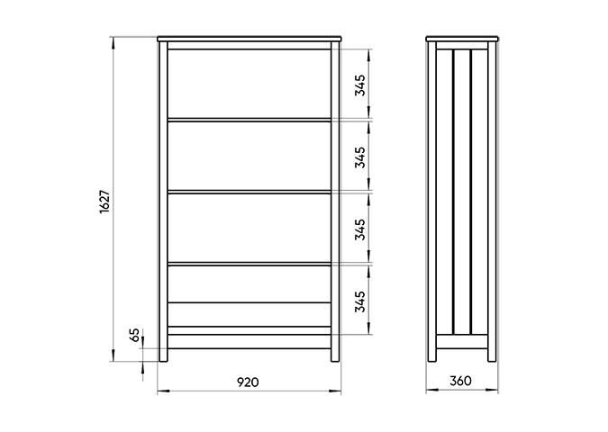 Стеллаж Ellipsefurniture Wood размер L (белый) WW010401010101