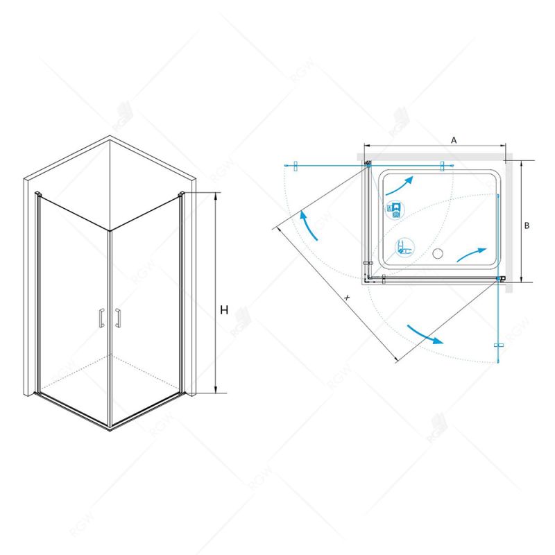 Душевой уголок RGW Leipzig LE-30 06123000-11 100х100 см