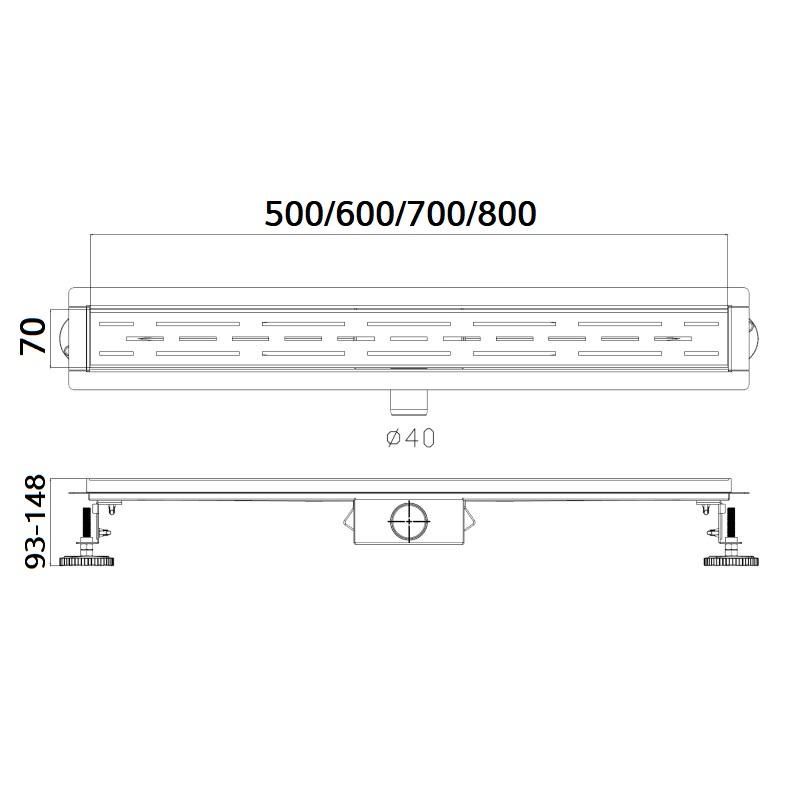 Душевой лоток Haiba HB91800 сатин 80 см фото 2