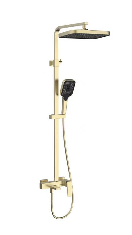 Душевая стойка Cube Vincea VSFS-4C12BG с изливом, брашированное золото фото 1