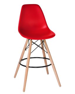 Стул Dobrin 638GPP-LMZL DSW BAR, цвет сиденья красный (R-02), цвет основания светлый бук