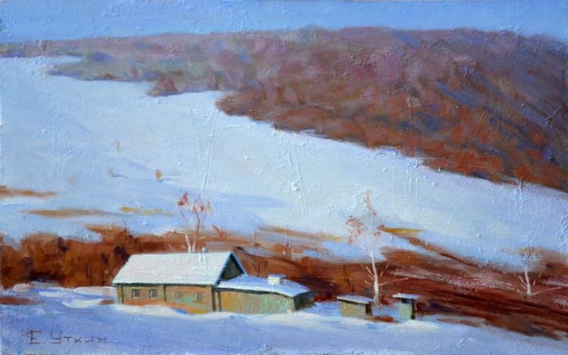 Картина "Морозное утро" Евгений Уткин
