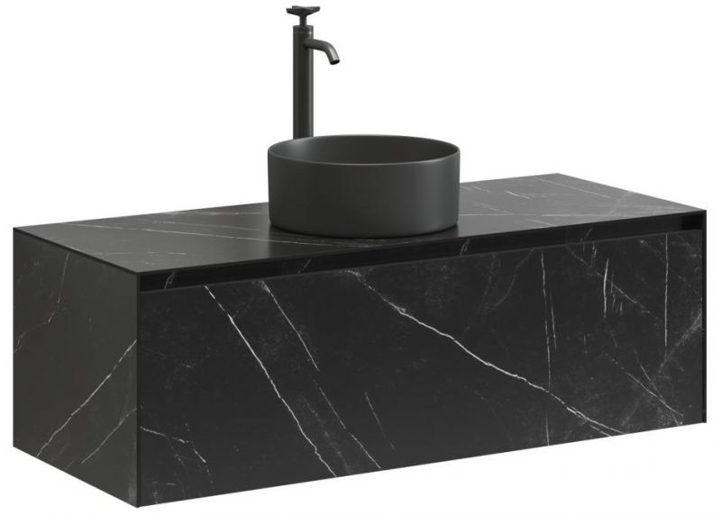 Тумба под раковину подвесная Sancos Stone ST120NM черный Nero Marquina 120 см фото 1