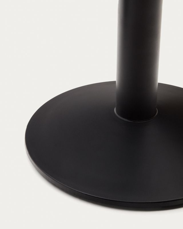 Круглый стол La Forma (ex Julia Grup) Esilda BD-2859731 из меламина с натуральной отделкой и черной металлической ножкой Ø70x70