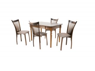Обеденная группа Верди 120 со стульями Миранда орех/ ромб коричневый F514061W00X4R001442W14