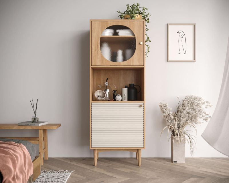 Буфет Этажерка "Bubble" узкий бежевый BD-3090939 фото 5