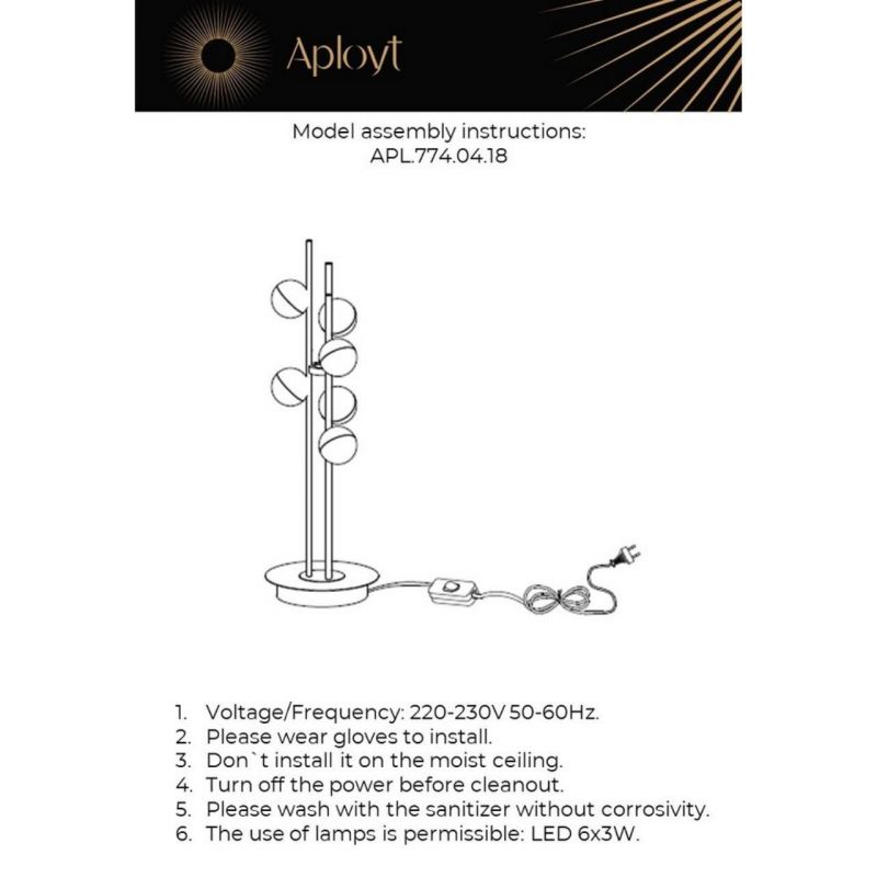 Настольная лампа Aployt Delfin LED 3000К(теплый) 18W APL.774.04.18 фото 4