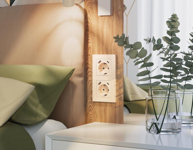 Комплект механизма электрической розетки Ambrella Volt ALFA Бежевый глянец 2USB A+C 20W (быстрая зарядка) с/з (AP3100, VM160) MA310010 фото 4