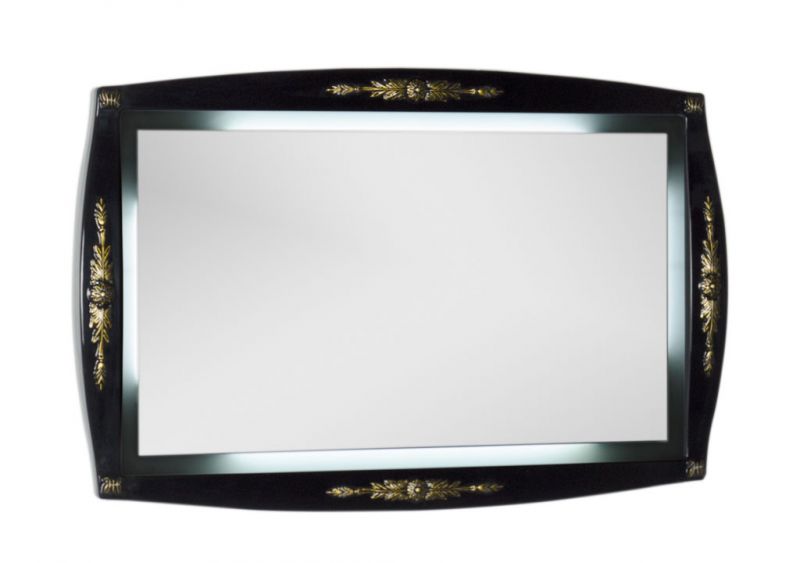 Зеркало Aquanet Виктория 120 183927, Черный/золото