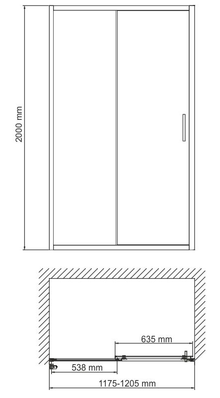 Душевая дверь WasserKRAFT Main 41S05 120 см