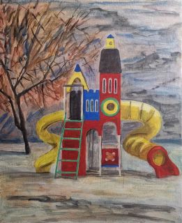 Картина "Разноцветные домики" Александра Егорова