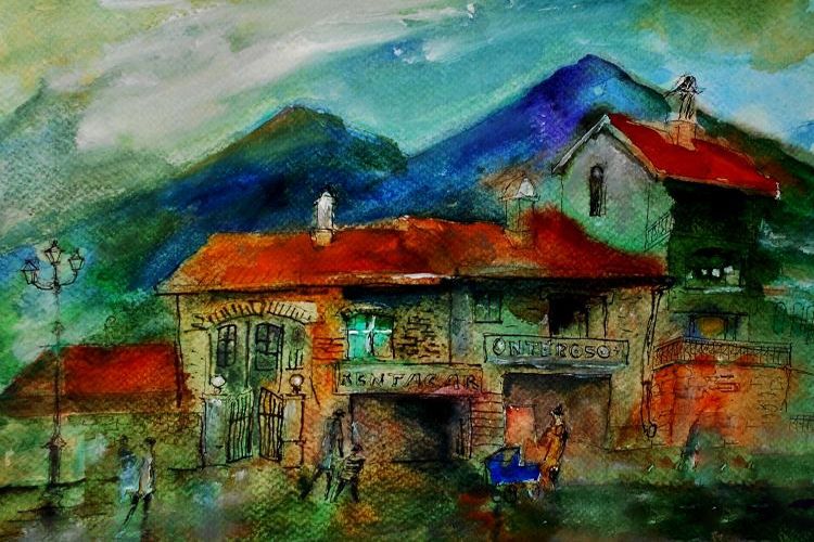 Картина "городок в горах" Питаев Валерий