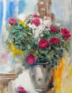 Картина "Розы на столе" Григорий Жадько