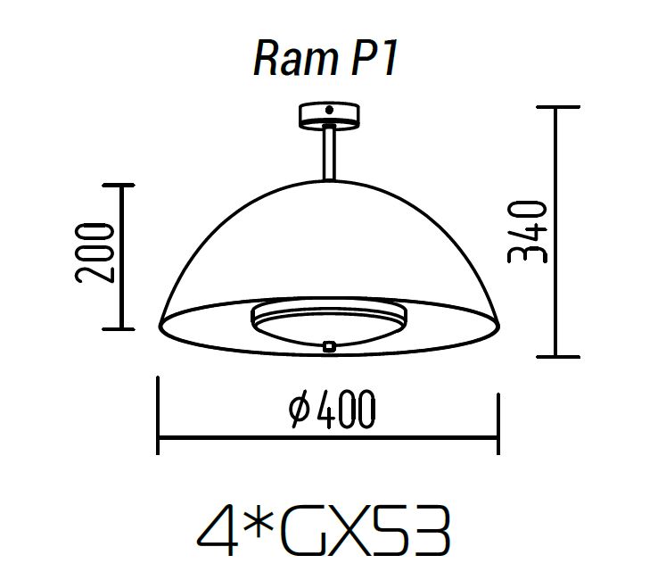 Потолочный светильник TopDecor Ram P1 10