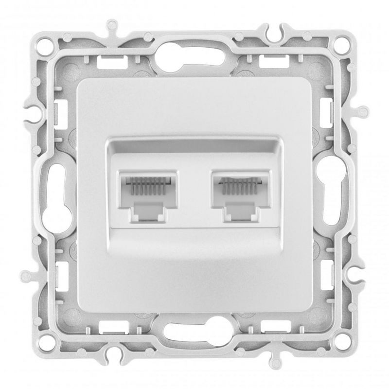 Розетка RJ45 х 2 217.45-2.silver Arte Milano