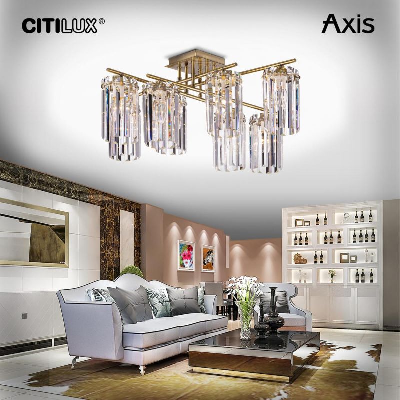 Люстра хрустальная потолочная Citilux AXIS E14 60W CL313283 фото 2