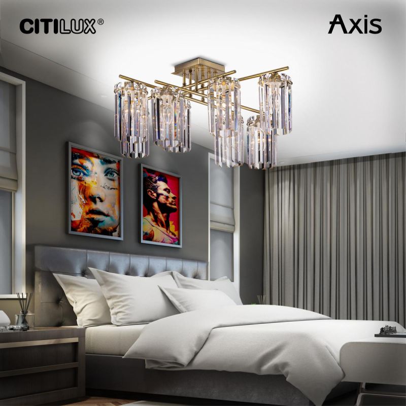 Люстра хрустальная потолочная Citilux AXIS E14 60W CL313283 фото 3